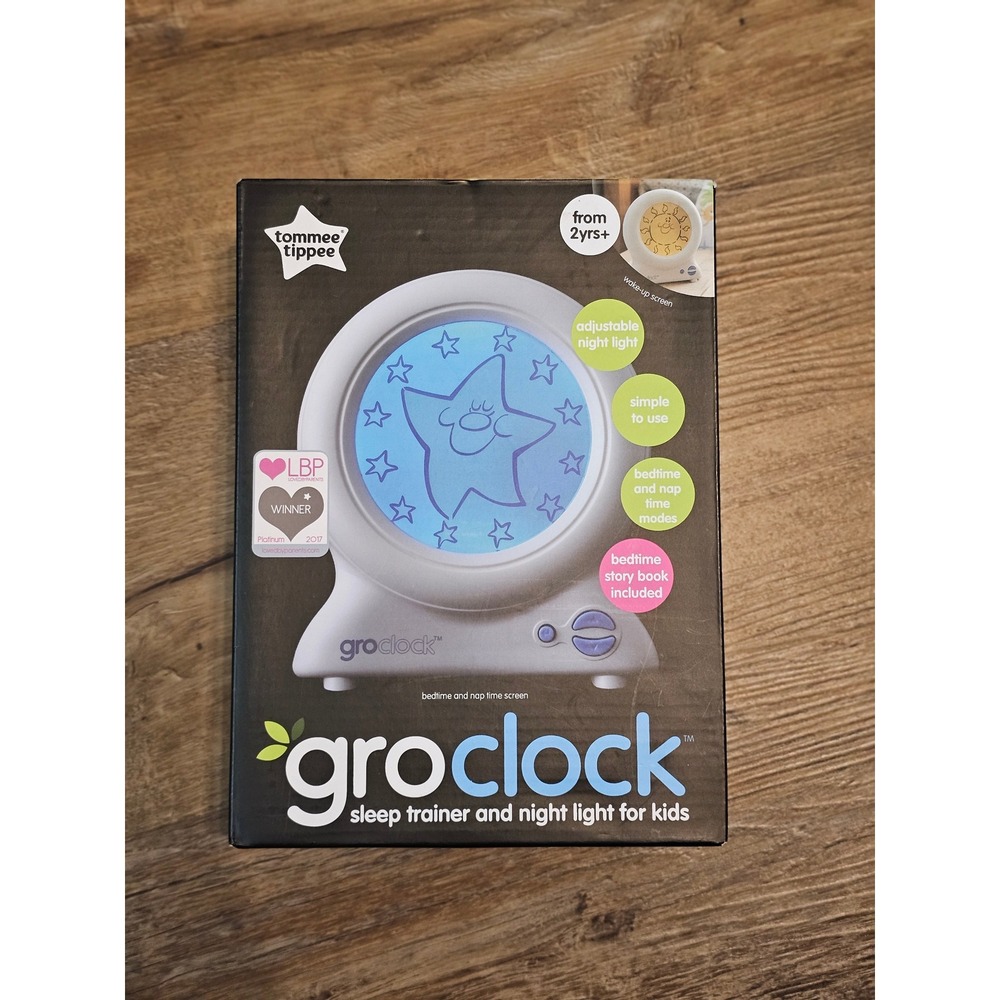 Tommee Tippee Groclock Sleep Trainer Kids Night Light White NEW